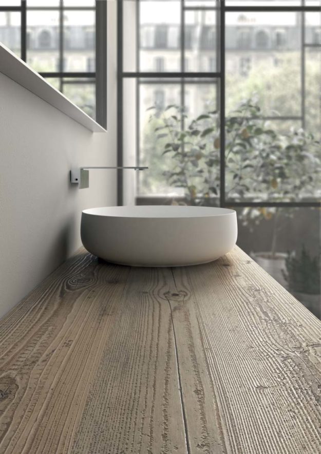 Dettaglio lavabo Seed con diametro 45 cm