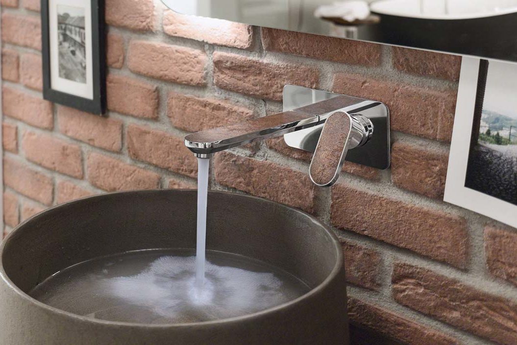 Collezione Dress - Miscelatore Lavabo a parete Laminato Corten