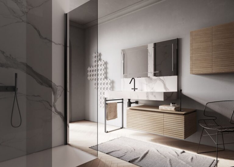 Mobile sospeso in rovere naturale