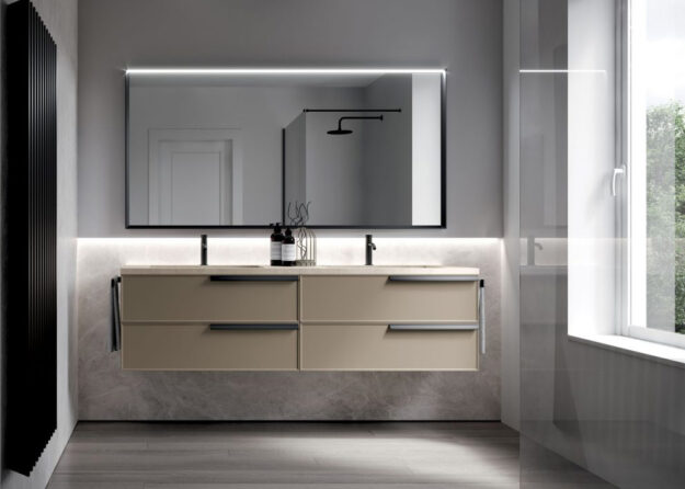 Mobile bagno Laccato Opaco Cappuccino Soft Touch